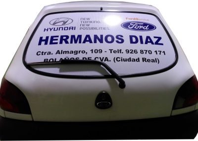 Vinilo trasero homologado.